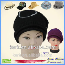 Bonés de malha chapéus de inverno boné chapéu beanie algodão hip hop PAC turbante, chapéu de esqui